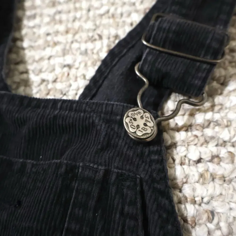 Vintage Oshkosh Workwear Dark Gray Corduroy Overalls 2/2T